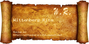 Wittenberg Rita névjegykártya